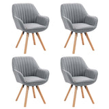 Lot de 4 chaises de salle à manger confortables en tissu gris pivotantes 360° - CARSON FABRIC GREY 4PCS