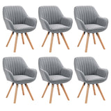 Set von 6 bequemen Esstühle in 360 ° drehbarem Stoff - Carson Stoff grau 6pcs