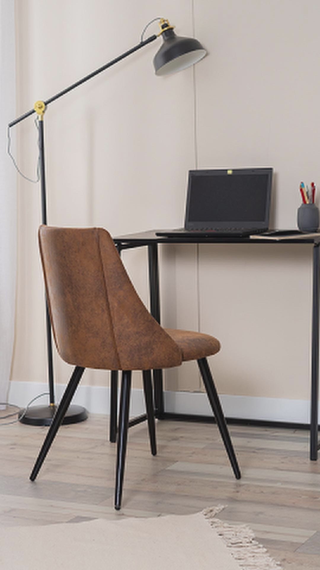 Set of 6 industrial dining chairs in suede - SMEG