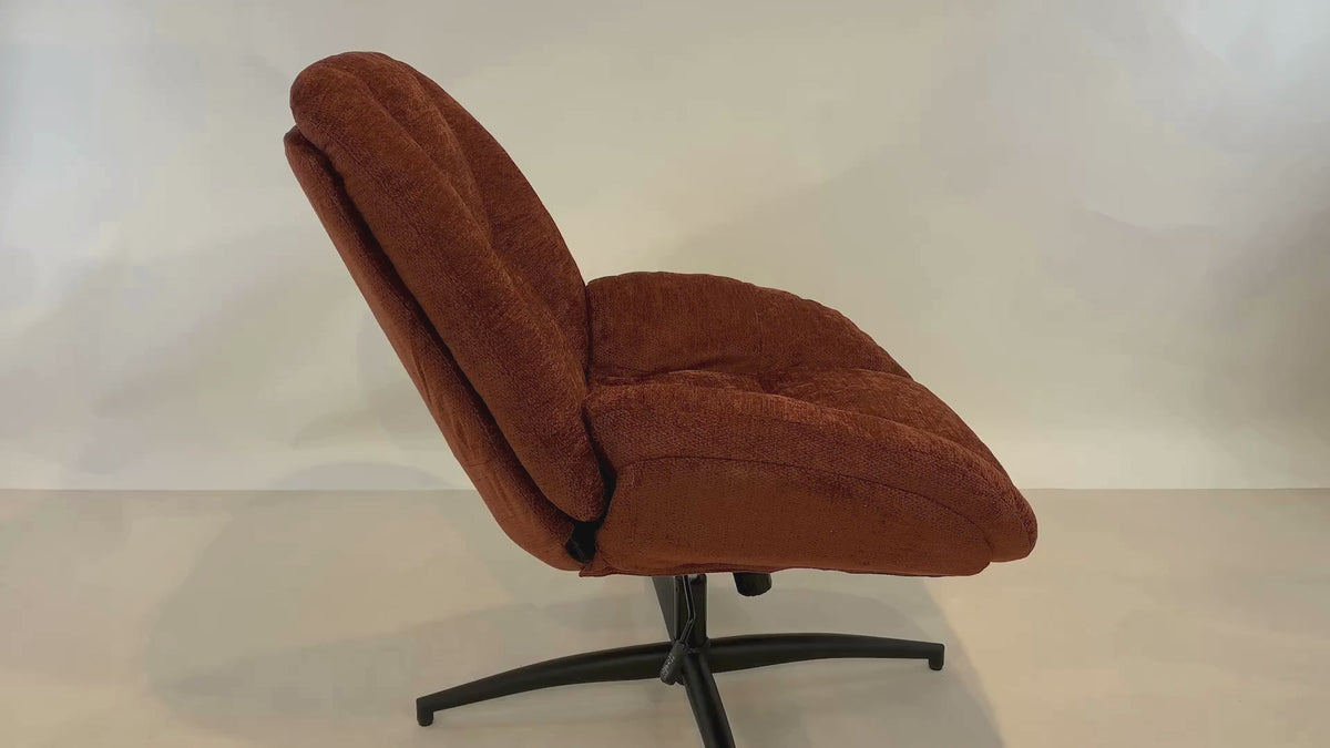 Chaise de bureau pivotante en tissu chenille terracotta – LITHOPS FIX
