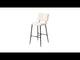 Set of 2 Scandinavian bar stools with back in beige dumpling sheepskin fabric - POMONA BAR