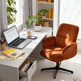 Adjustable Ergonomic Office Armchair Pivoting with fabric armrests white loop - Thomasina